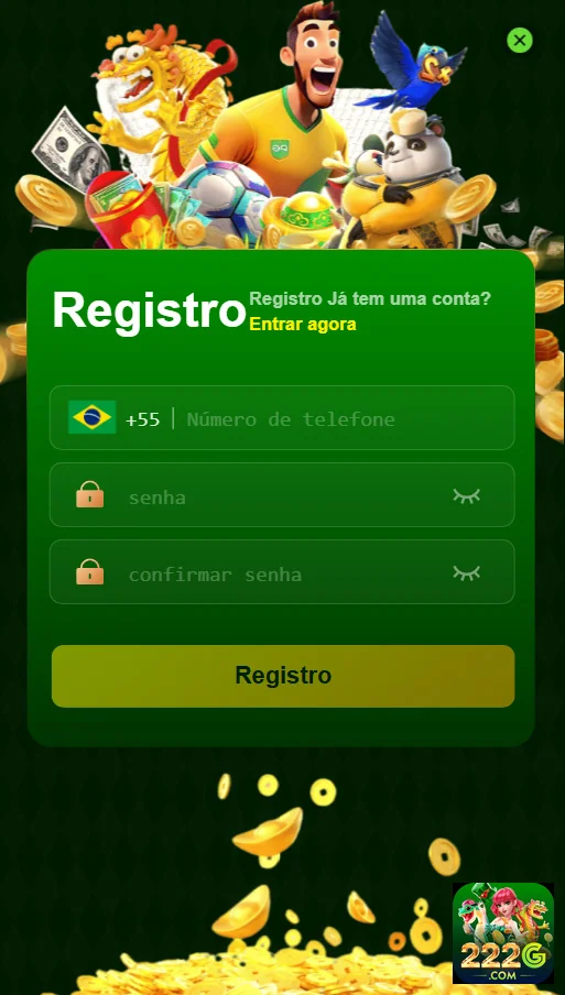 Usuário jogando com o aplicativo 222g.com em celular